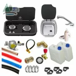Thetford Argent Sink & Topline 165 Hob Campervan Conversion Kit 1 -Kitchen & Bathroom Equipment Shop 165 argent silver bh 77017.1628164932