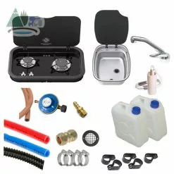 Thetford Argent Sink & Topline 165 Hob Campervan Conversion Kit 1 -Kitchen & Bathroom Equipment Shop 165 argent silver gaz 33631.1628164929