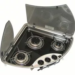 Dometic-Cramer CE-08-DF 3-Burner Caravan Hob With Glass Lid
