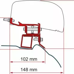 Fiamma F40 VAN Awning Adapter Bracket For Mercedes Vito L2-H1 Campervan