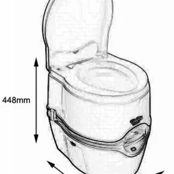 Thetford Porta Potti Excellence 565 Portable Camping Toilet - Manual Flush -Kitchen & Bathroom Equipment Shop Excellence dims 18743.1378982955