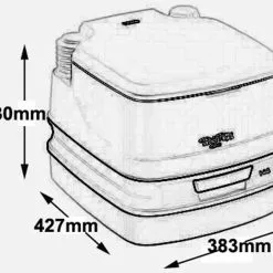 Thetford Porta Potti 145 Qube Portable Camping Toilet -Kitchen & Bathroom Equipment Shop PPQ 145 dims 01180.1378976041
