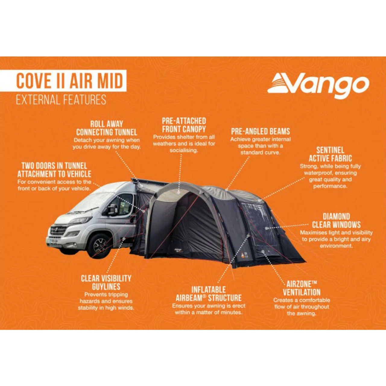 Vango Cove II Air Mid Campervan Drive Away Awning 10 Vango Cove II Air Mid Campervan Drive Away Awning - Image 8
