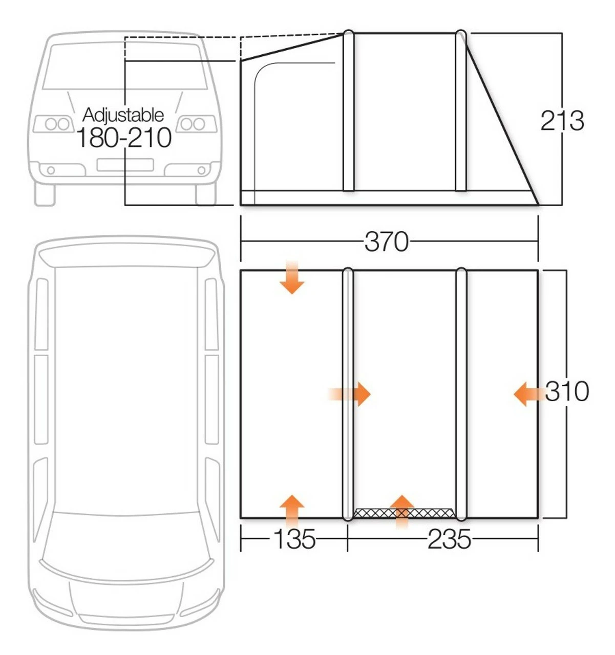 Vango Kela IV AirBeam Campervan AirBeam Awning 9 Vango Kela IV AirBeam Campervan AirBeam Awning - Image 7