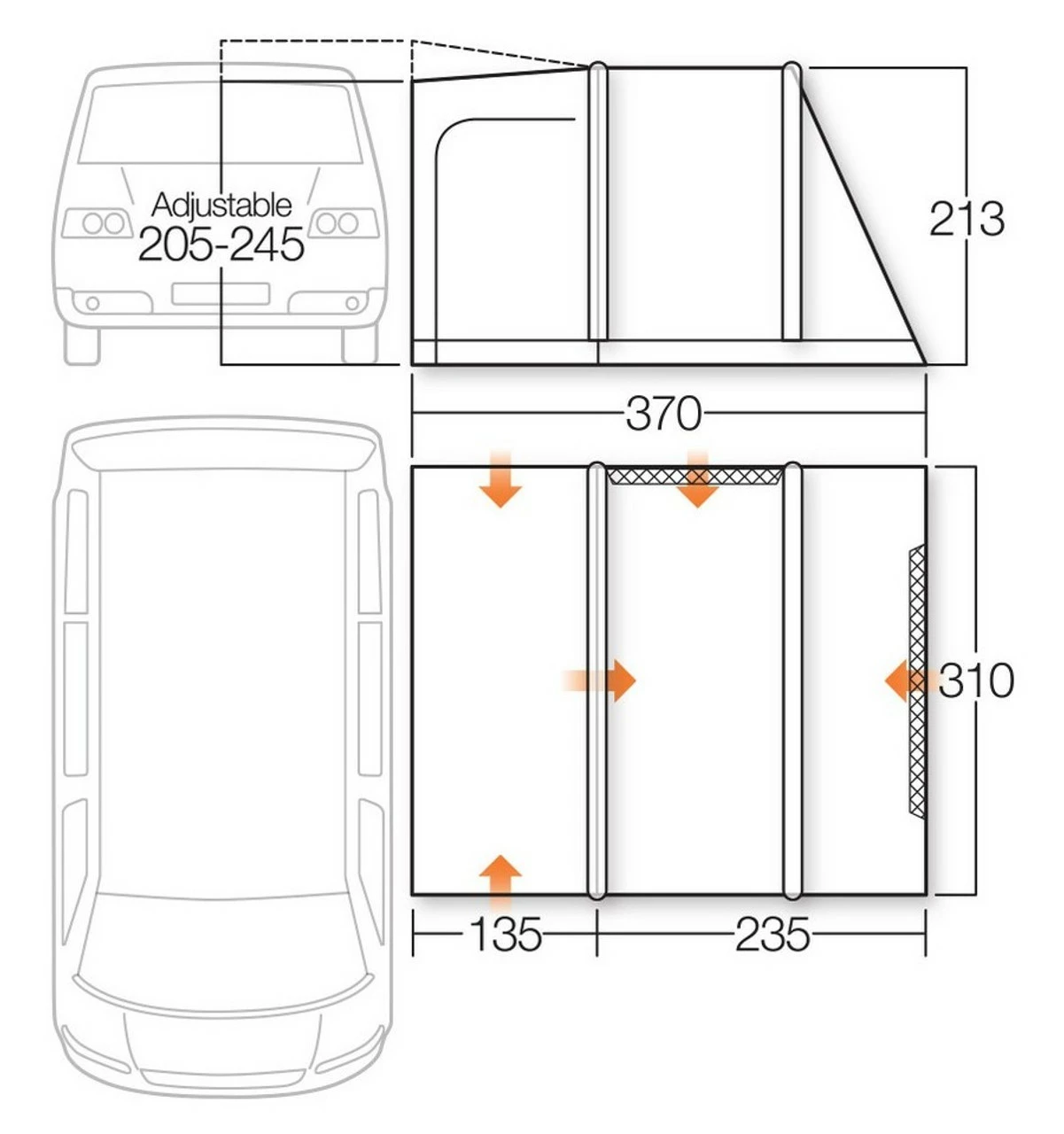 Vango Kela IV AirBeam Campervan AirBeam Awning 7 Vango Kela IV AirBeam Campervan AirBeam Awning - Image 5