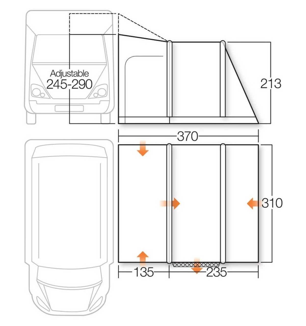 Vango Kela IV AirBeam Campervan AirBeam Awning 8 Vango Kela IV AirBeam Campervan AirBeam Awning - Image 6