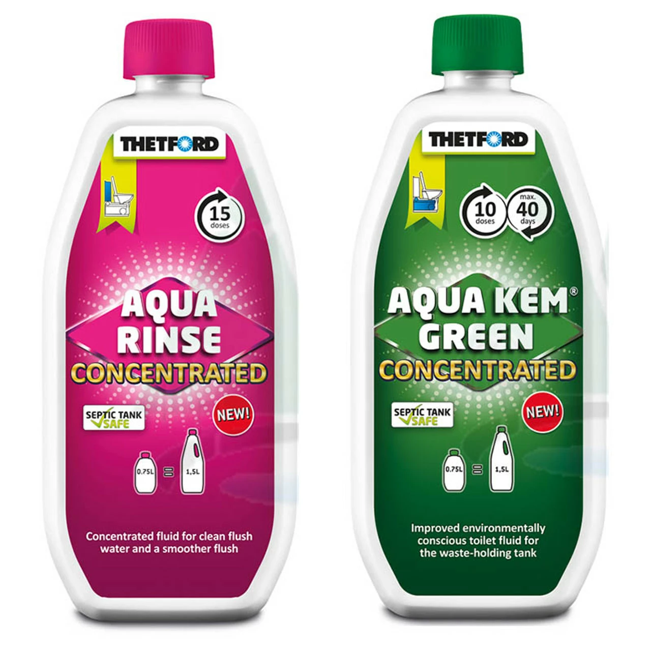 Thetford Aqua Kem Porta Potti Pink & Green Eco Friendly Concentrate Chemical Duo Pack 4 Thetford Aqua Kem Porta Potti Pink & Green Eco Friendly Concentrate Chemical Duo Pack - Image 2